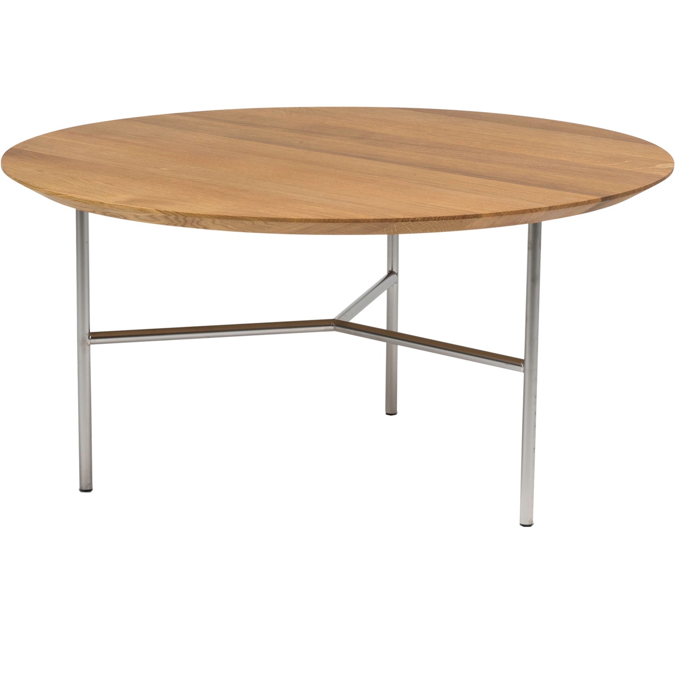 Tribeca Coffee Table Rustic Oiled Oak / Satin Chromed Steel, 80 cm