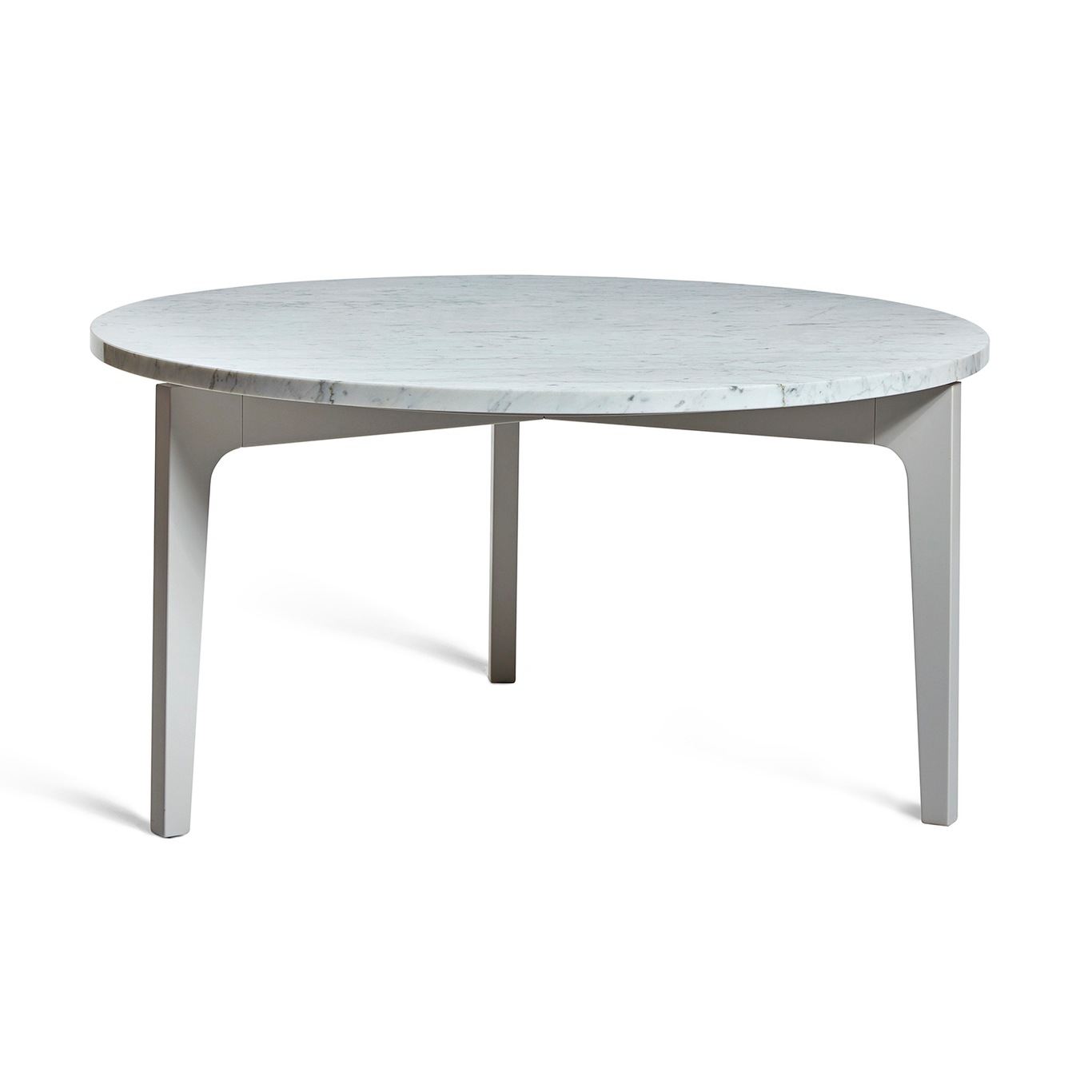Höllviken Coffee Table Ø80x41 cm, Light Grey/Carrara Marble