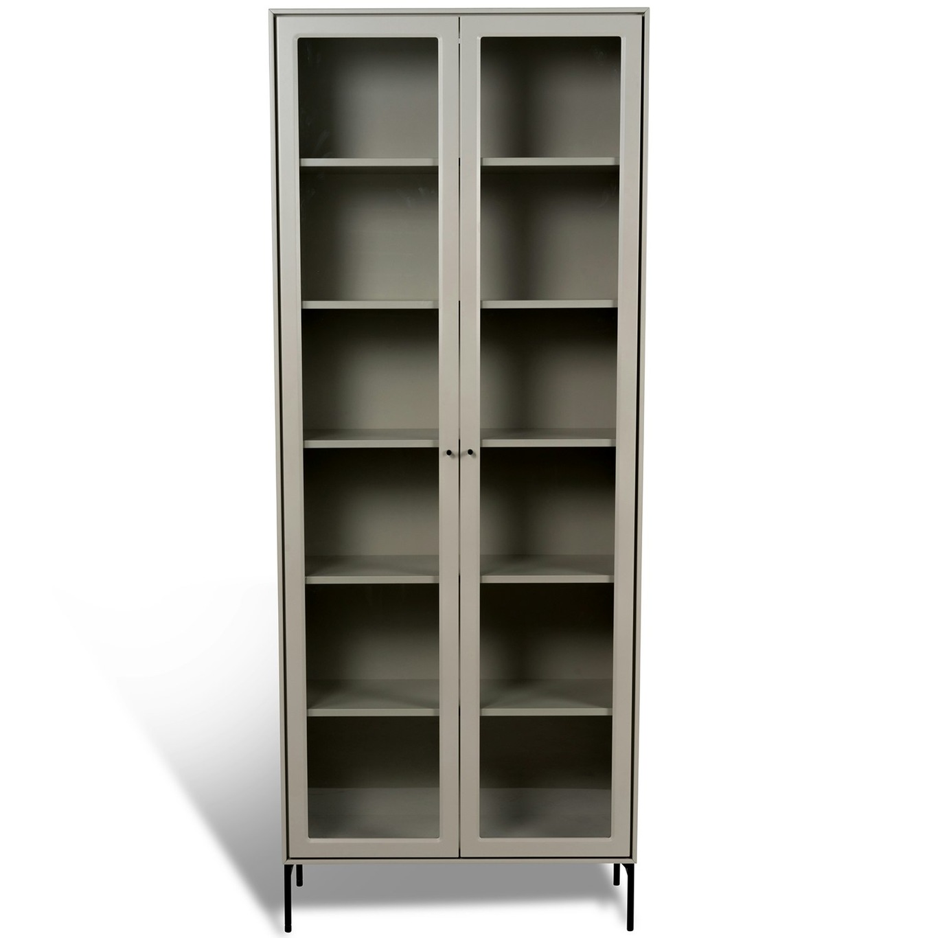 Volt Cabinet With Glass Doors 190 cm, Beige/Black
