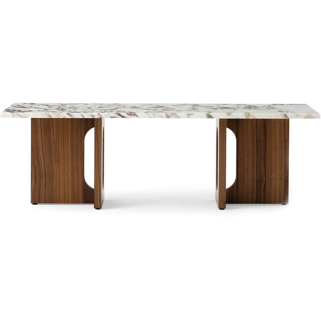 Androgyne Lounge Table, Walnut / Calacatta Viola