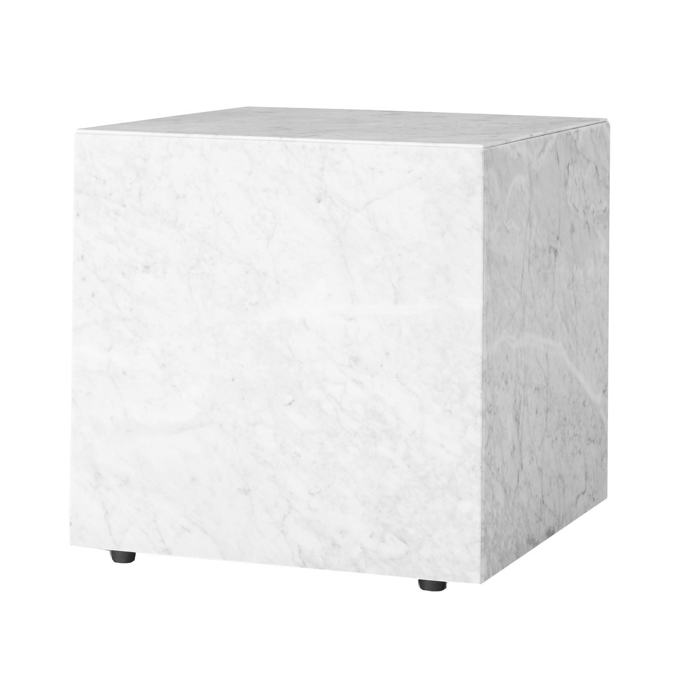 Plinth Cubic Side Table 40x40 cm, Carrara Marble
