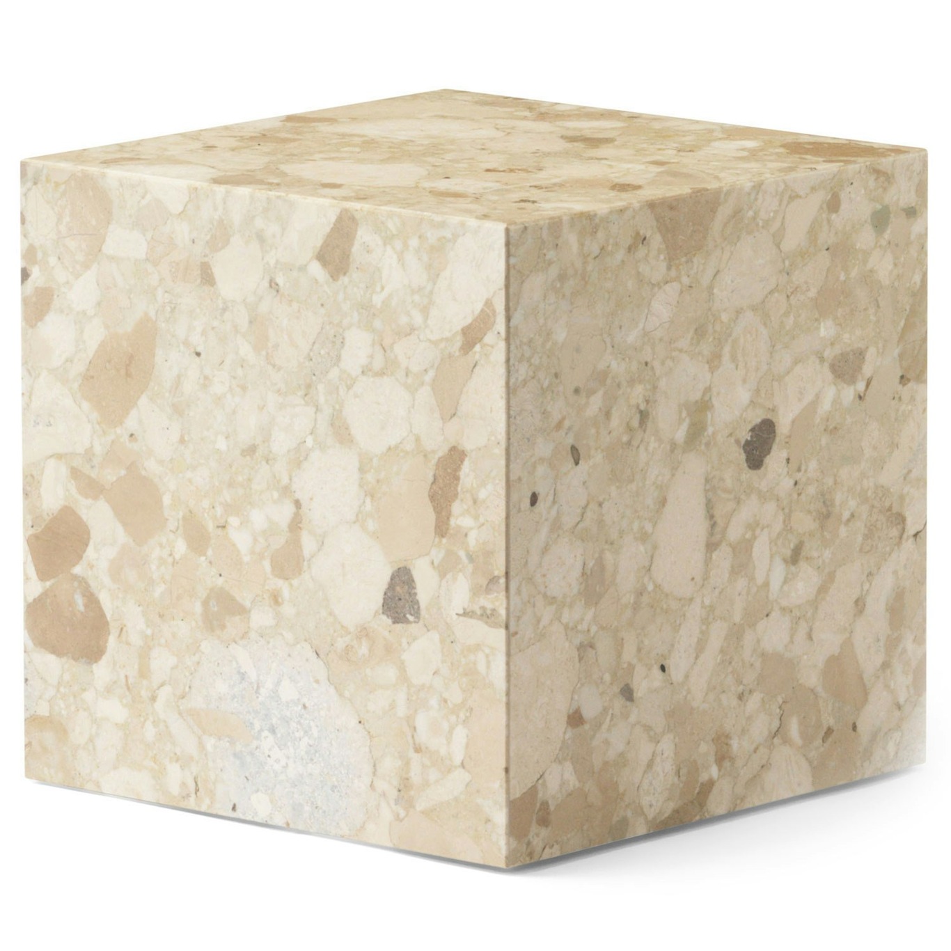 Plinth Cubic Side Table 40x40 cm, Kunis Breccia Marble