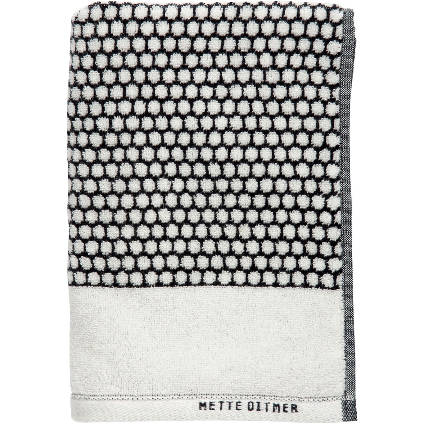 Grid Towel 38x60 cm 2-pack, Black / Off-white