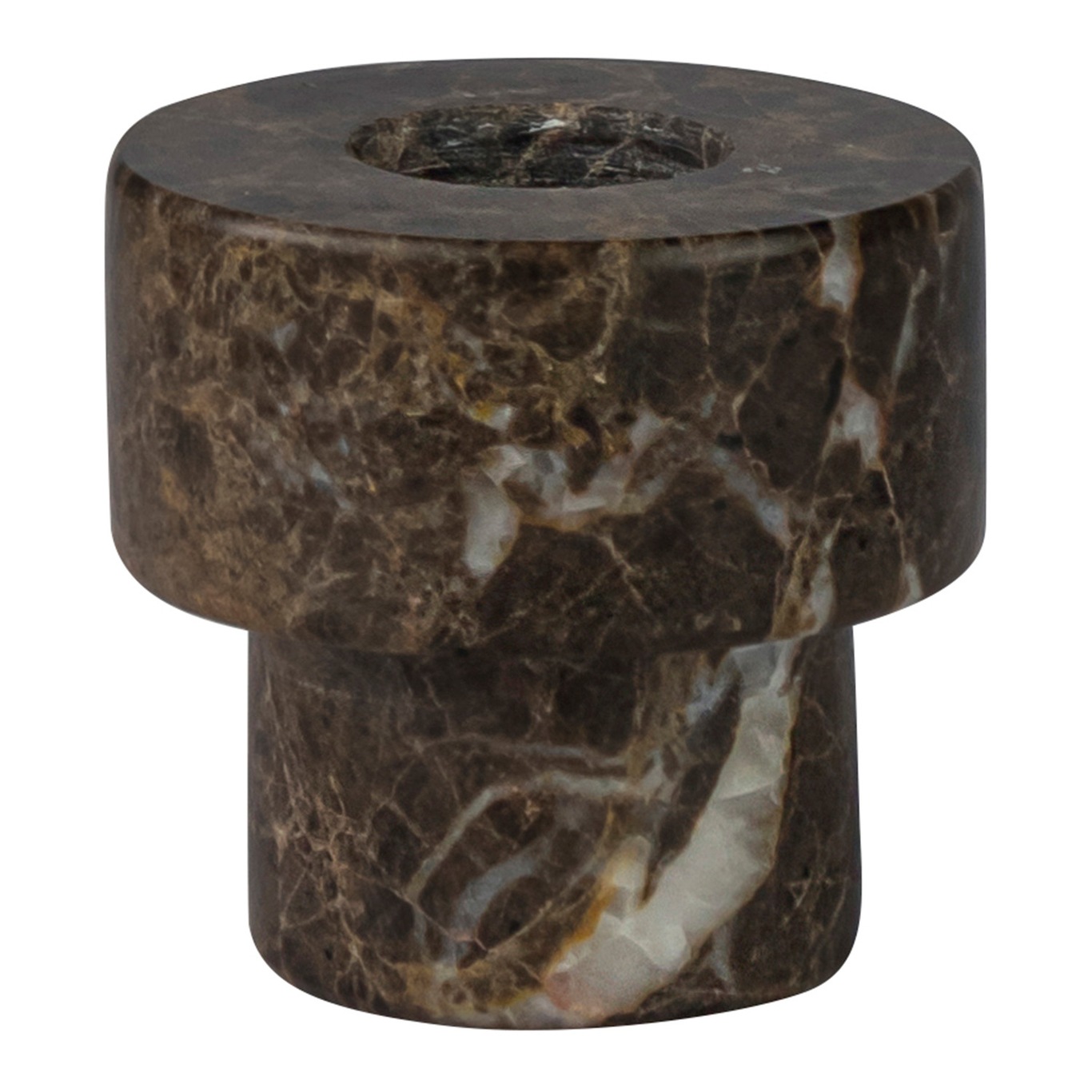 Marble Candle Holder Small, Brown