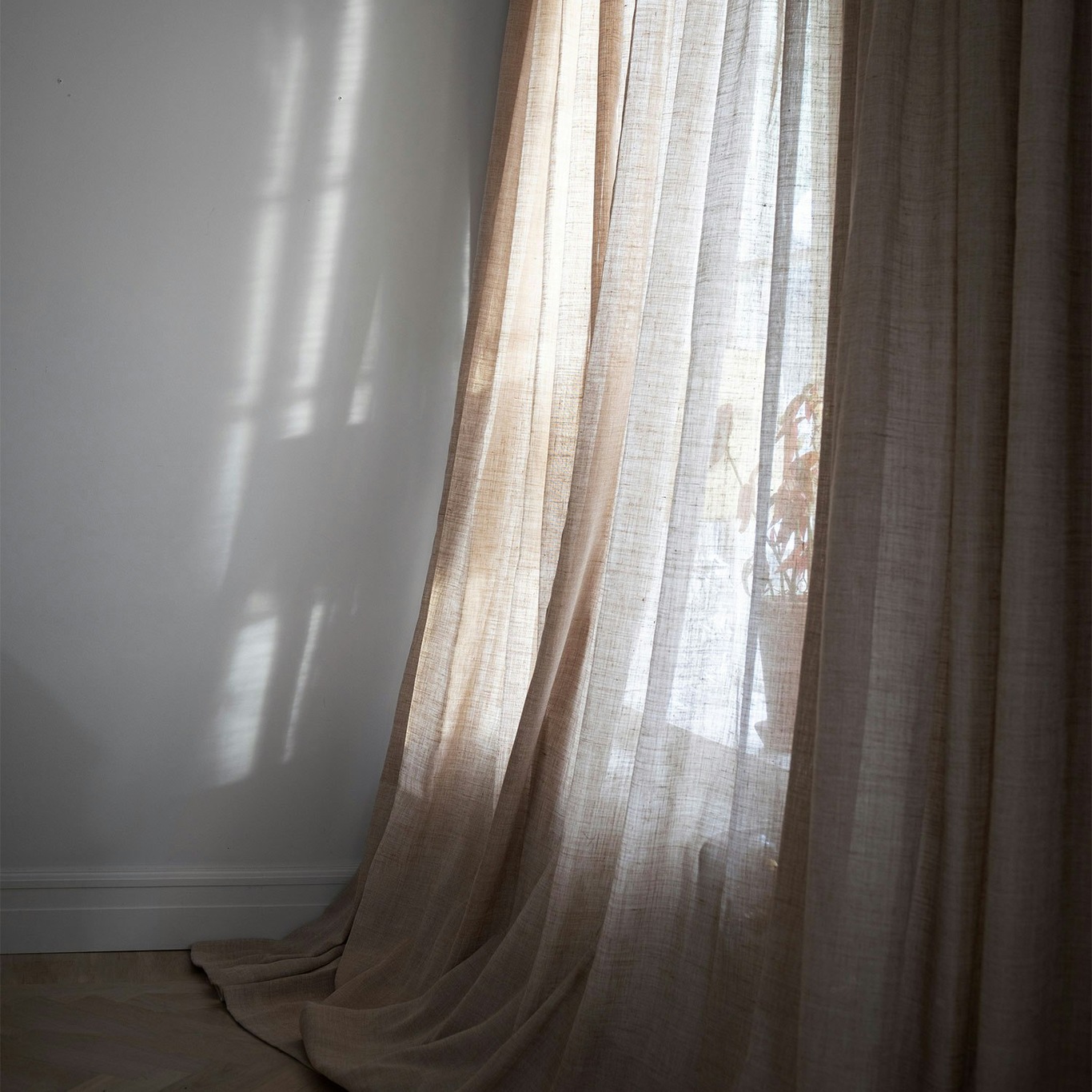 Ellie Curtain Double Width 290x250 cm, Natural Pink