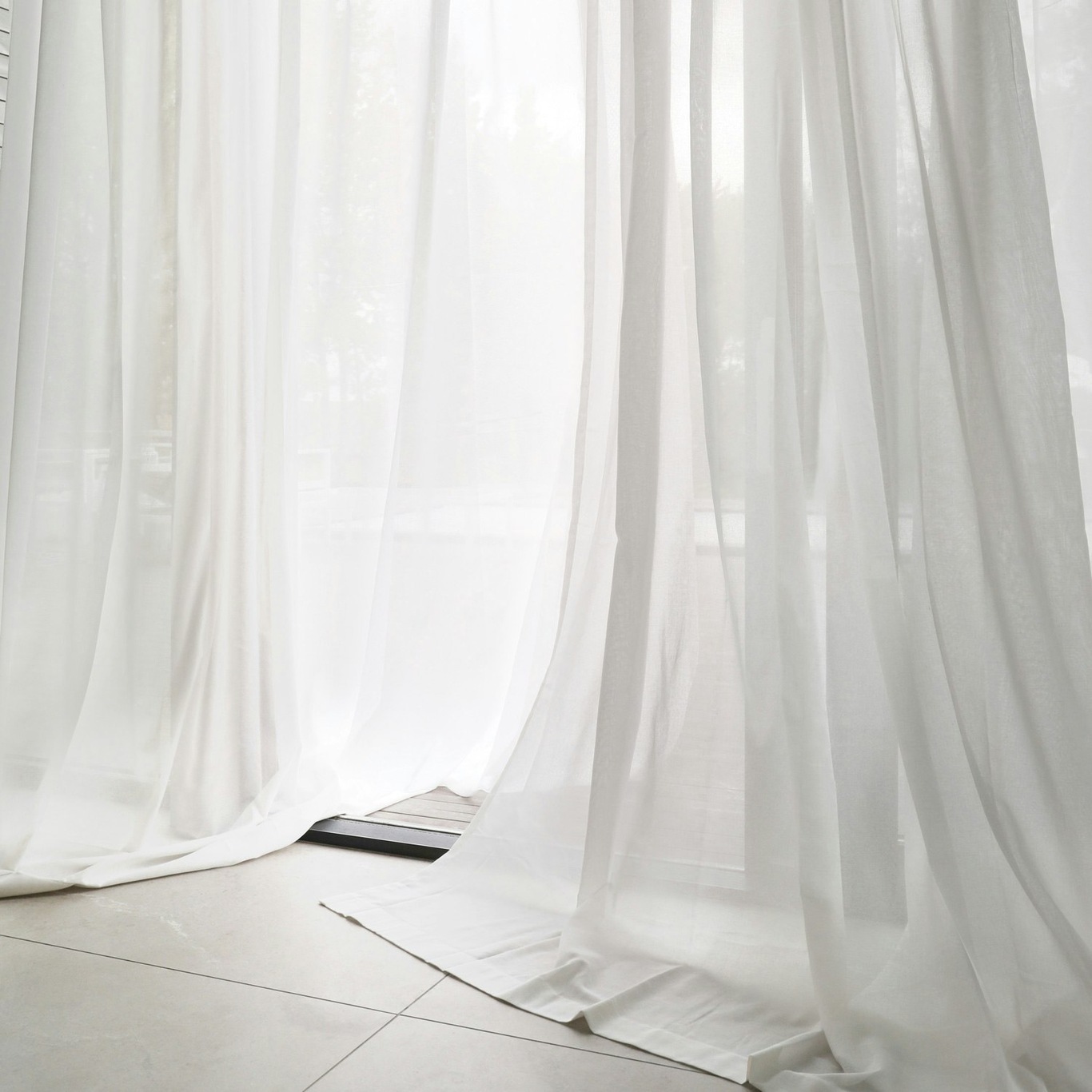 Mimmi Curtain Recycled Fabric Double Width, Natural White, 290x290 cm