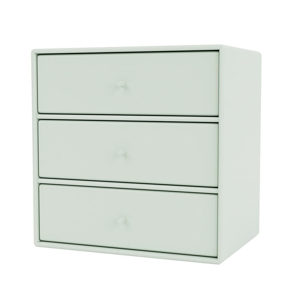 Mini 1007 Shelf With Three Drawers, Mist Green