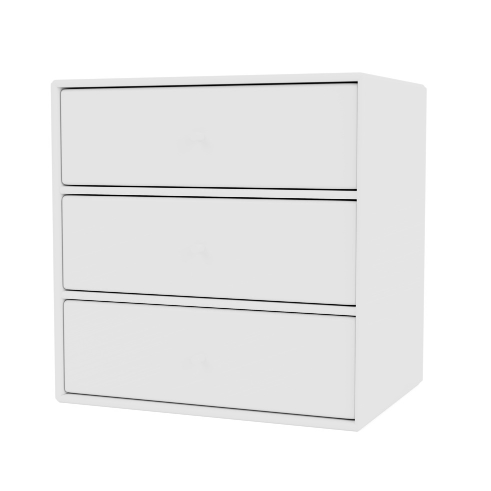 Mini 1007 Shelf With Three Drawers, New White
