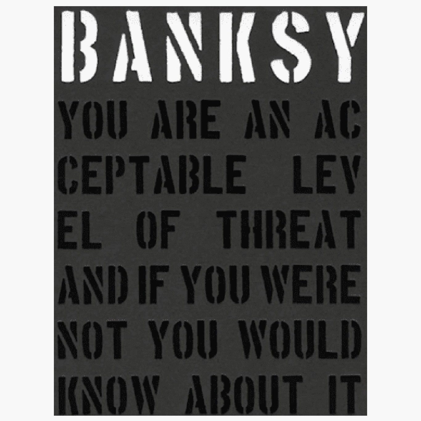 Banksy – You are an acceptable level of threat Book