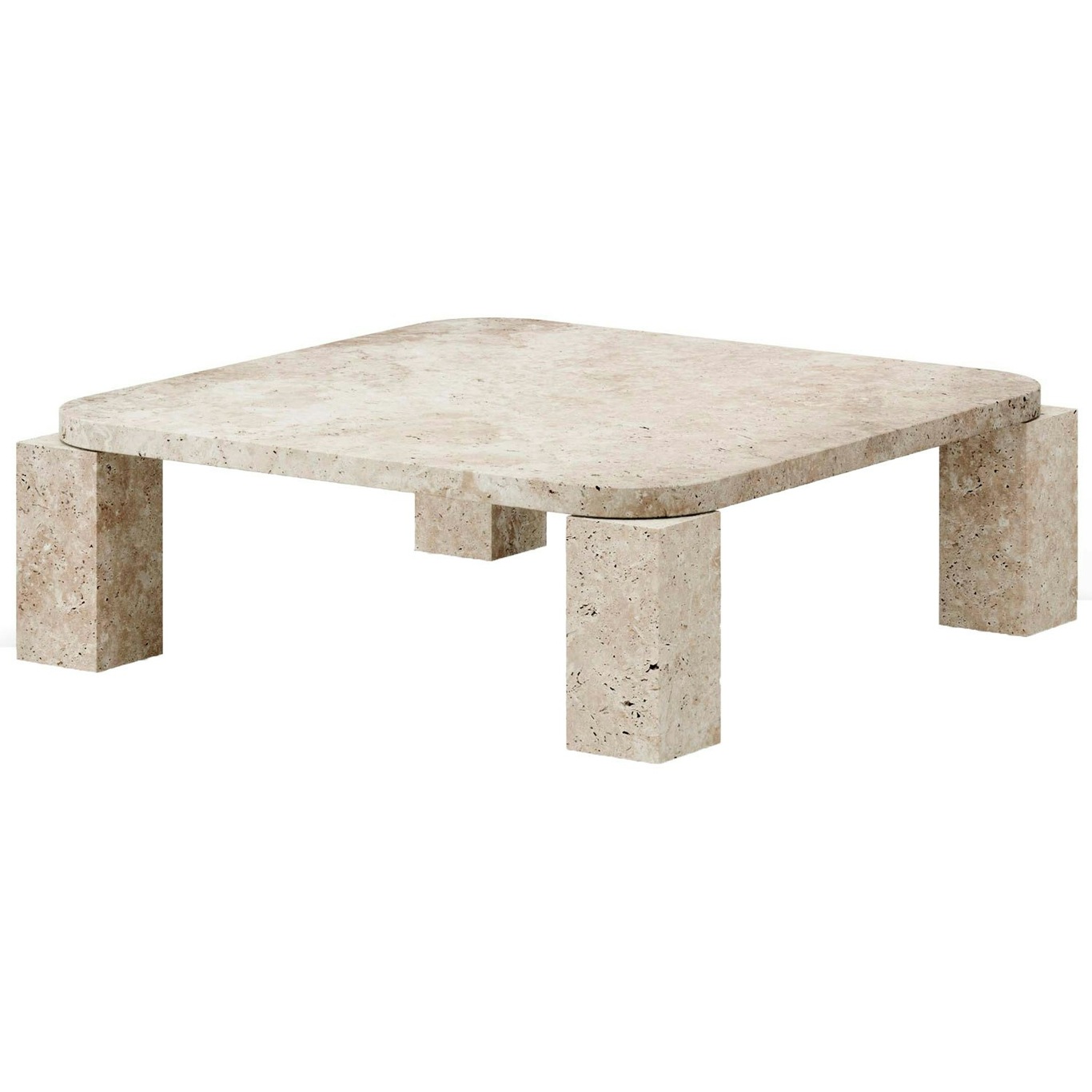 Atlas Coffee Table 820x820 mm, Unfilled Travertine