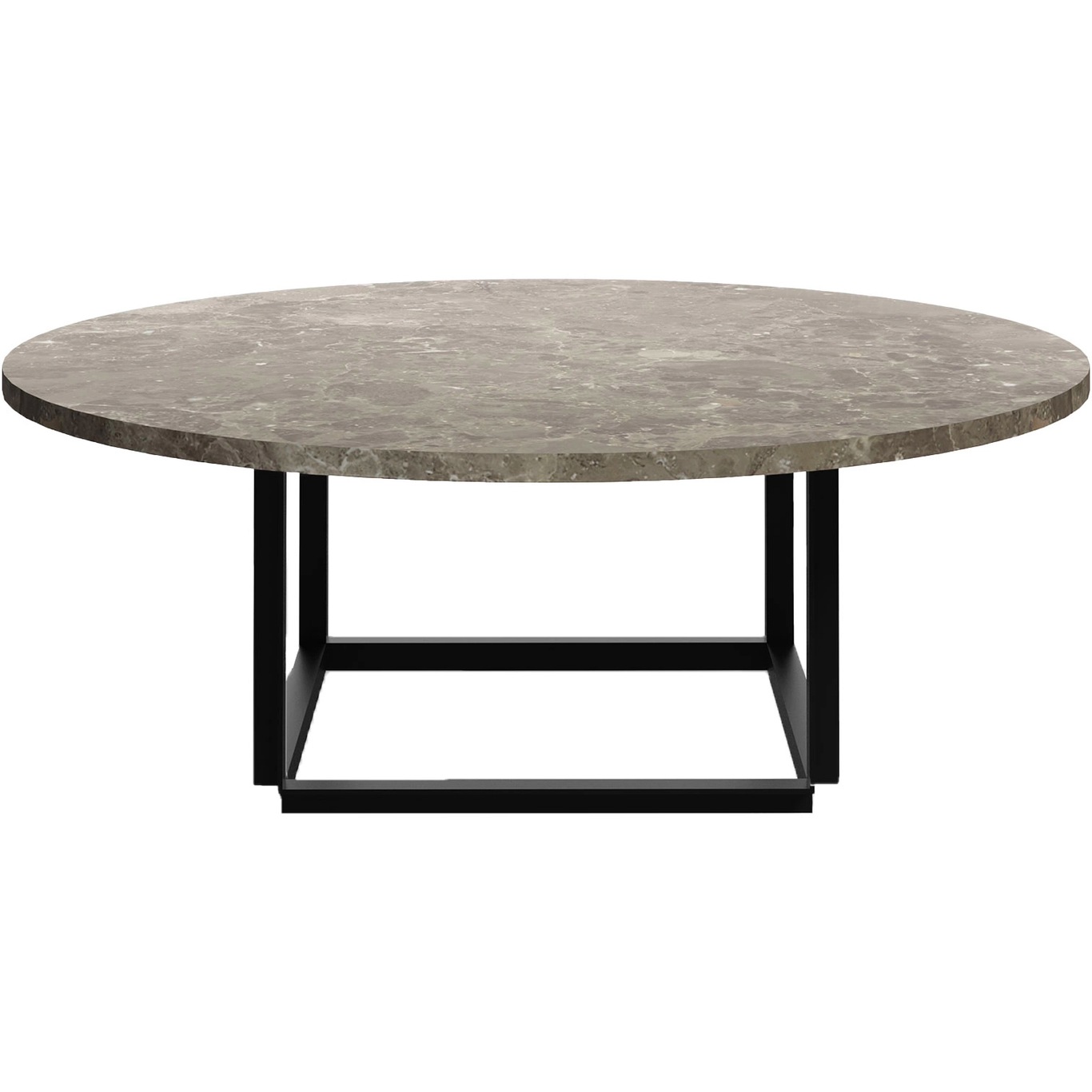 Florence Coffee Table 90 cm, Grey Marble / Black