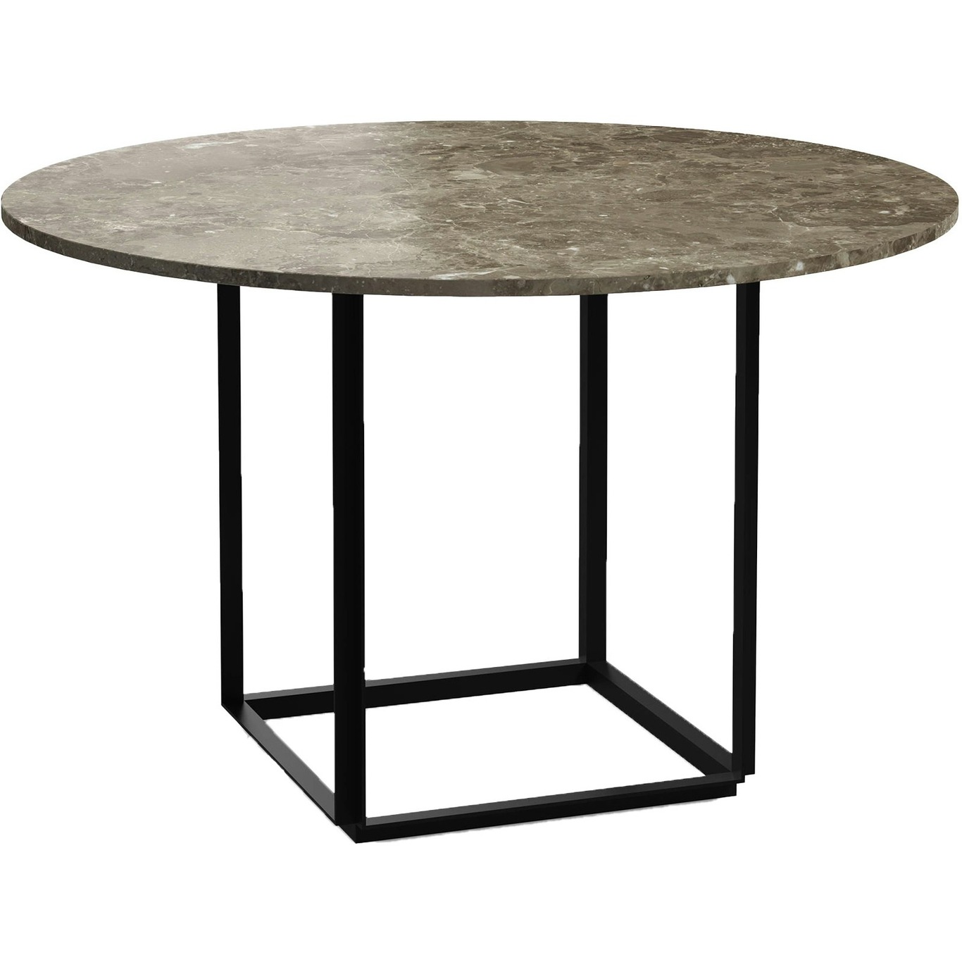 Florence Dining Table 120 cm, Grey Marble / Black