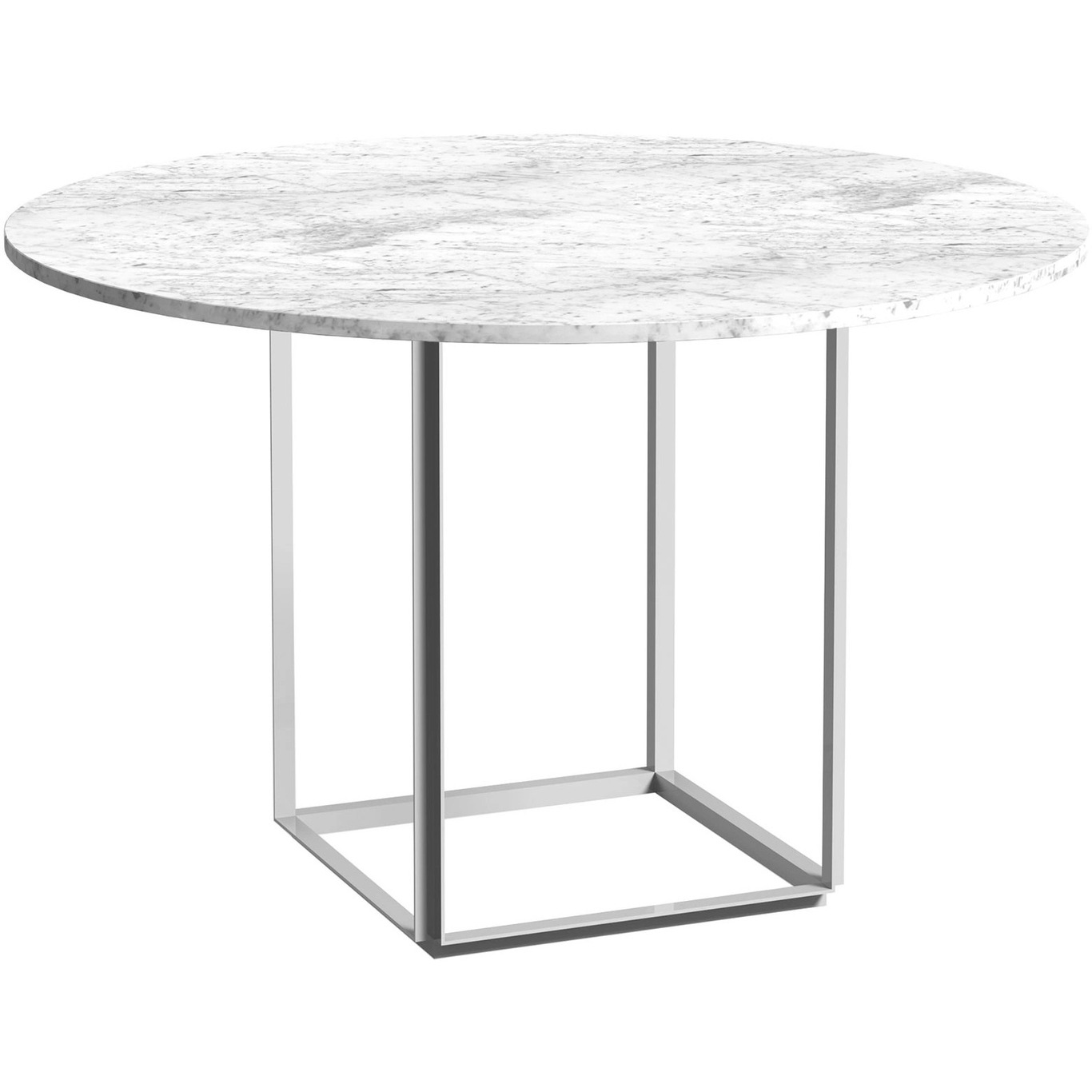 Florence Dining Table 120 cm, White Marble / White
