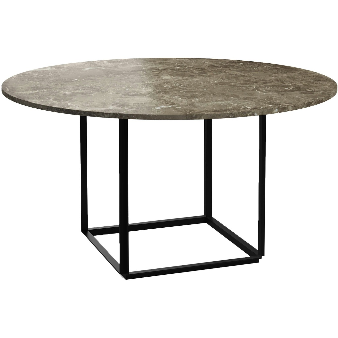 Florence Dining Table 145 cm, Grey Marble / Black