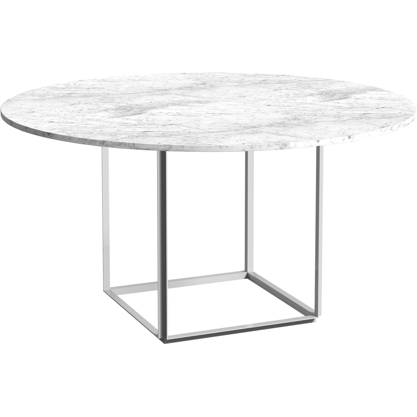 Florence Dining Table 145 cm, White Marble / White