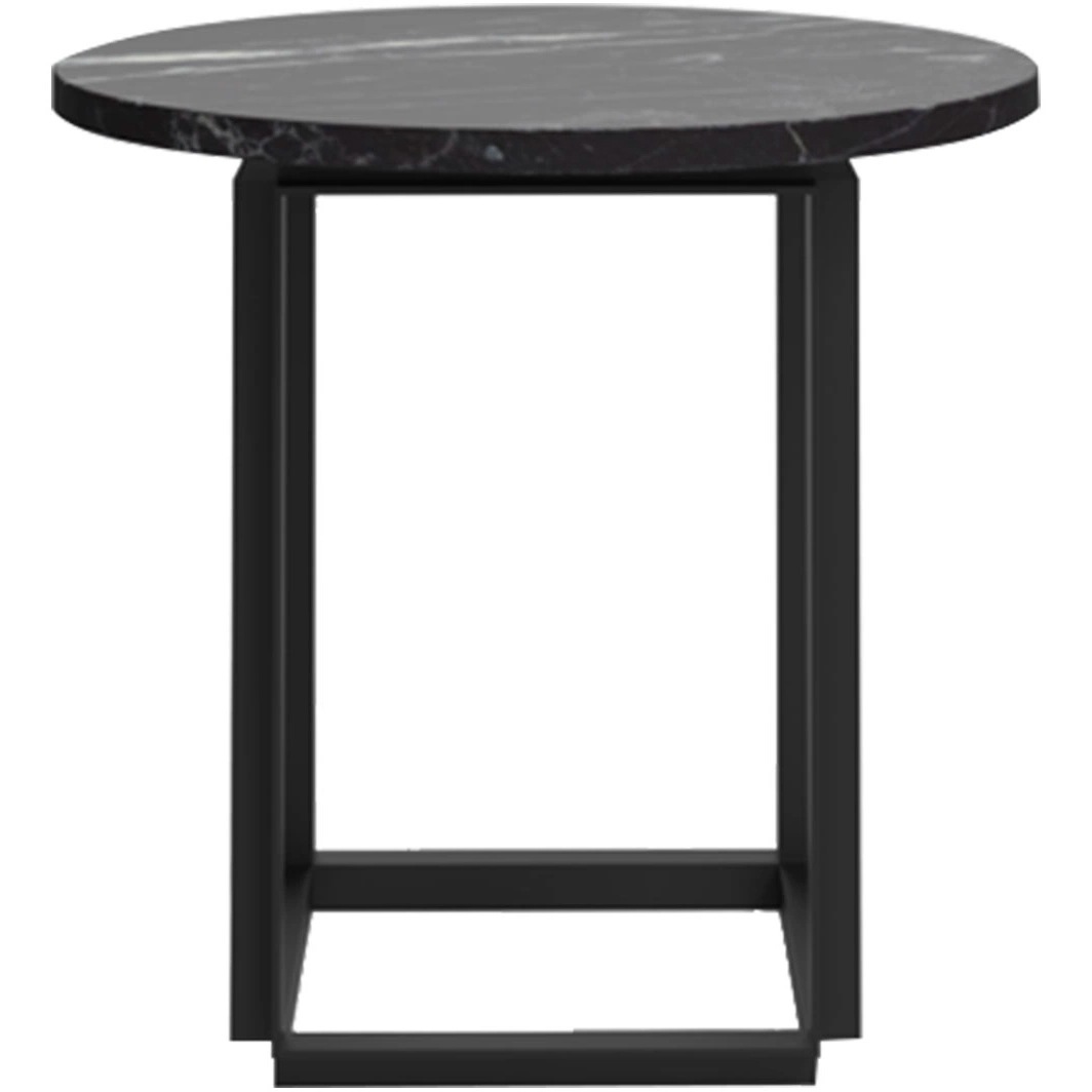 Florence Side Table 50 cm, Black Marble / Black