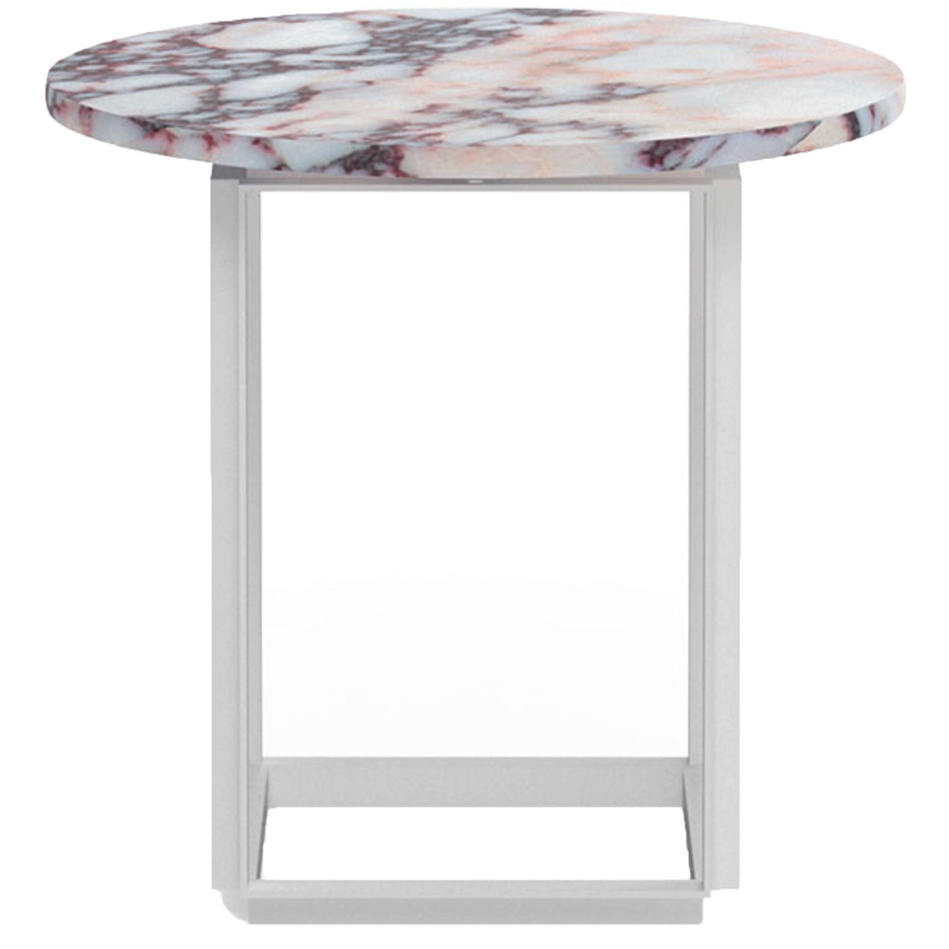 Florence Side Table 50 cm, White Viola Marble / White