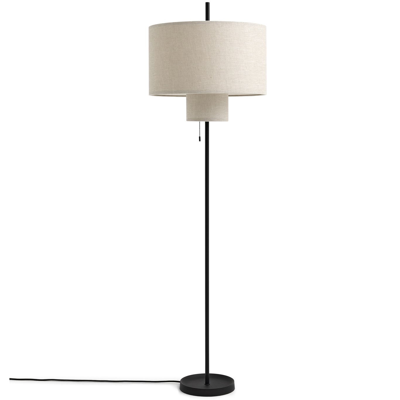 Margin Floor Lamp, Black / Beige