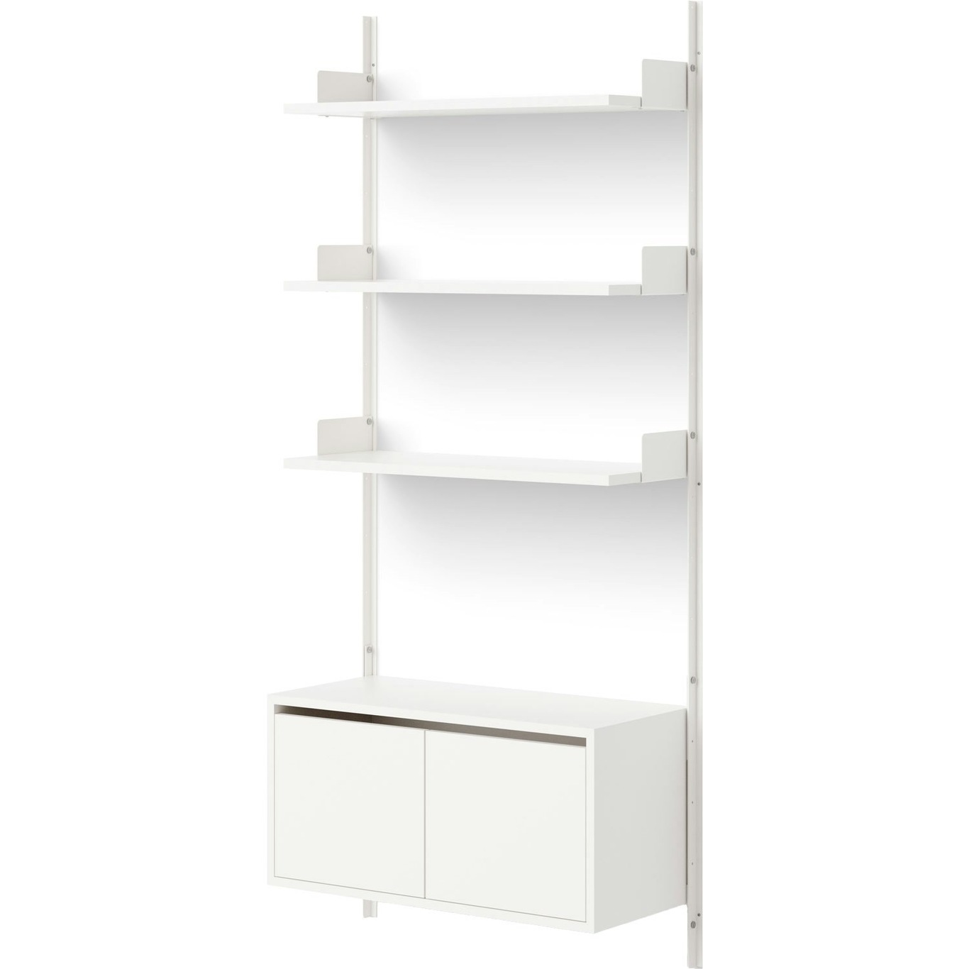 Wall Shelf 1900 Low Cabinet With Doors, White