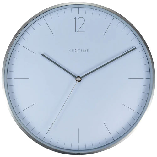 Essential Silver Wall Clock 34 cm, White