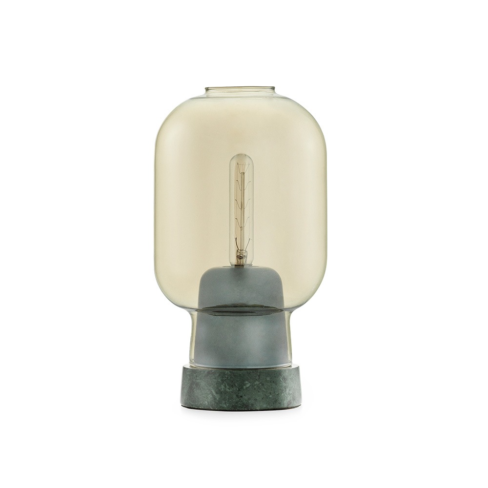Amp Table Lamp, Gold / Green Marble
