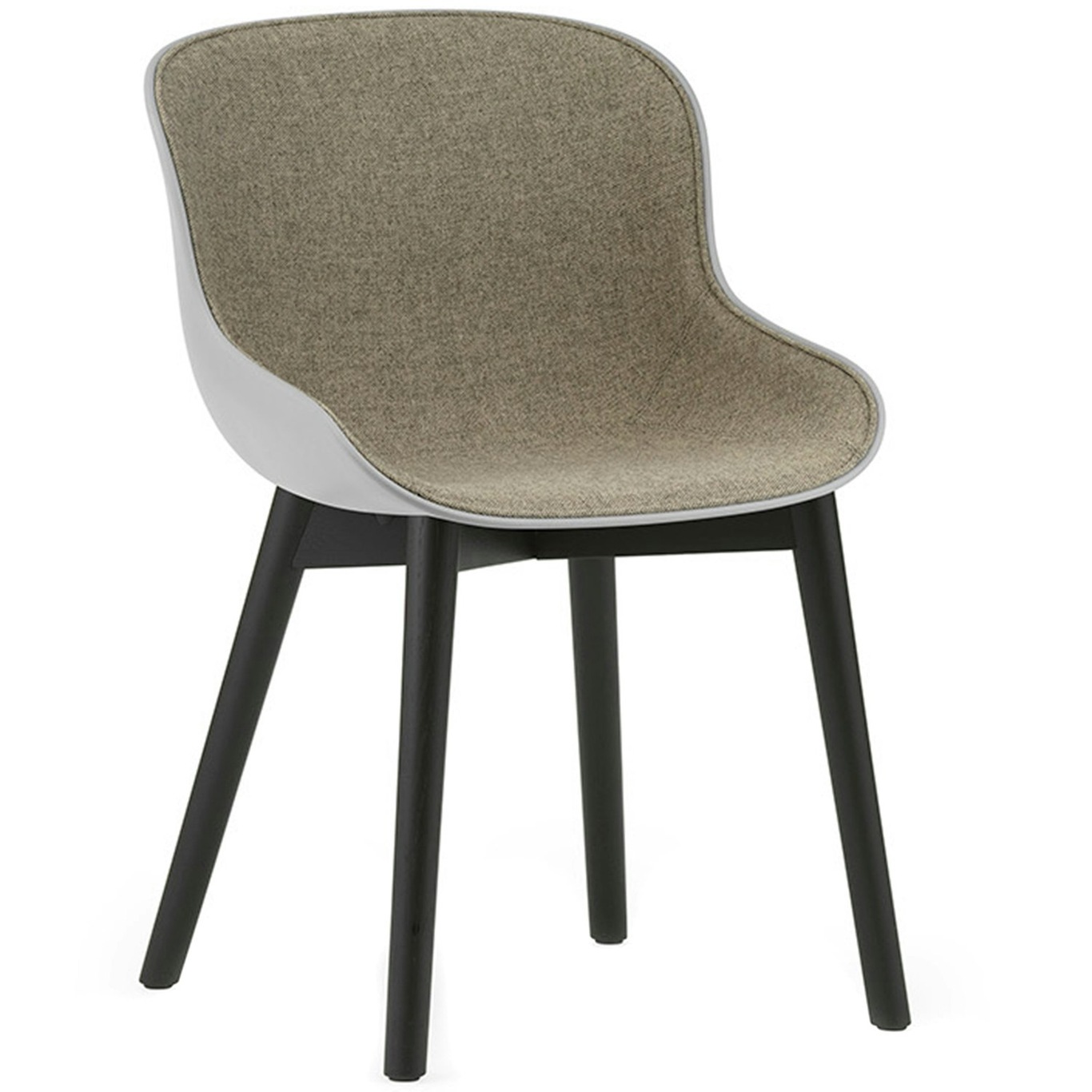Hyg Chair, Upholstered Front, Grey / Black Oak