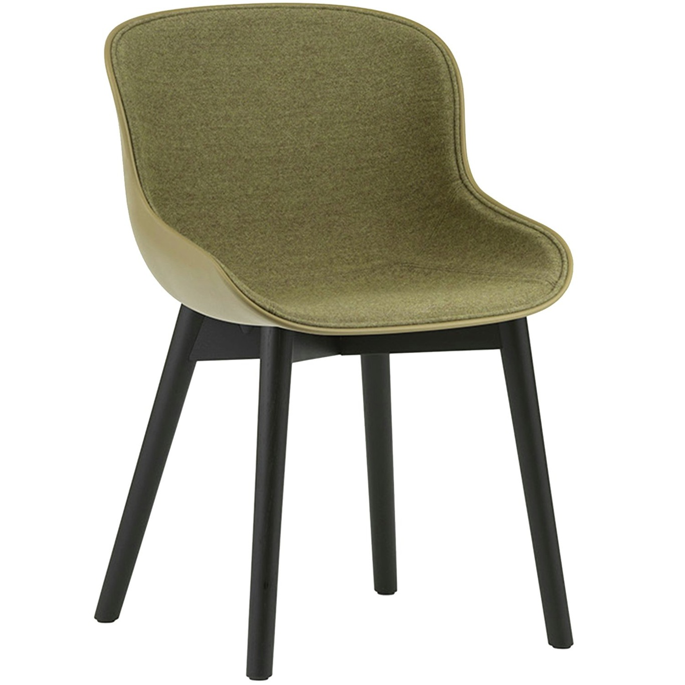 Hyg Chair, Upholstered Front, Olive / Black Oak