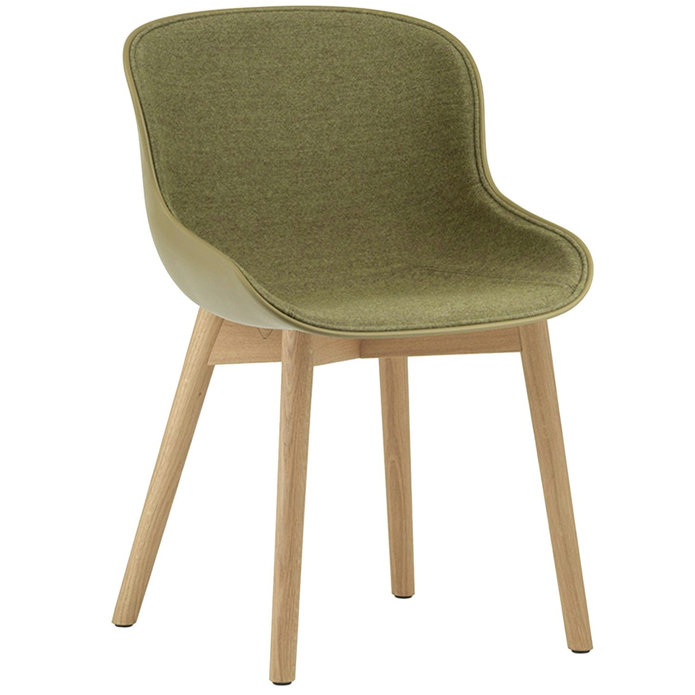 Hyg Chair, Upholstered Front, Olive / Oak