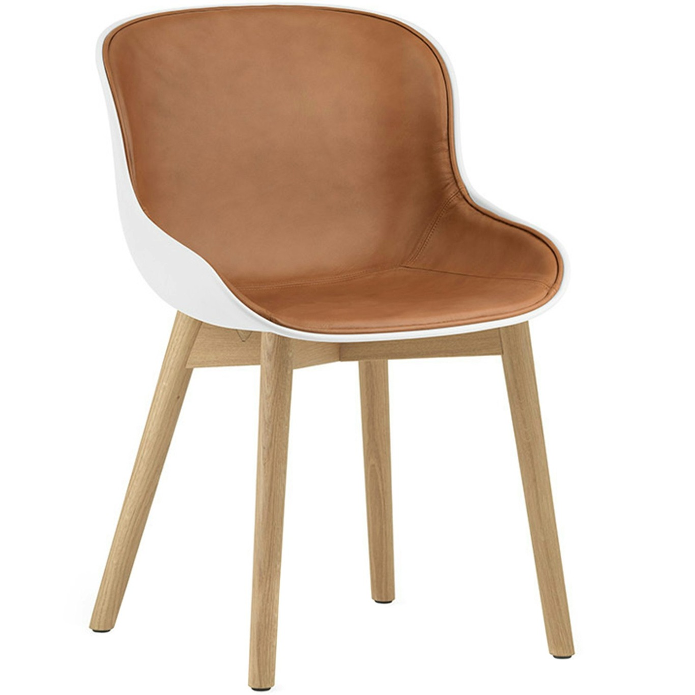 Hyg Chair, Upholstered Front, Brandy Leather / Oak