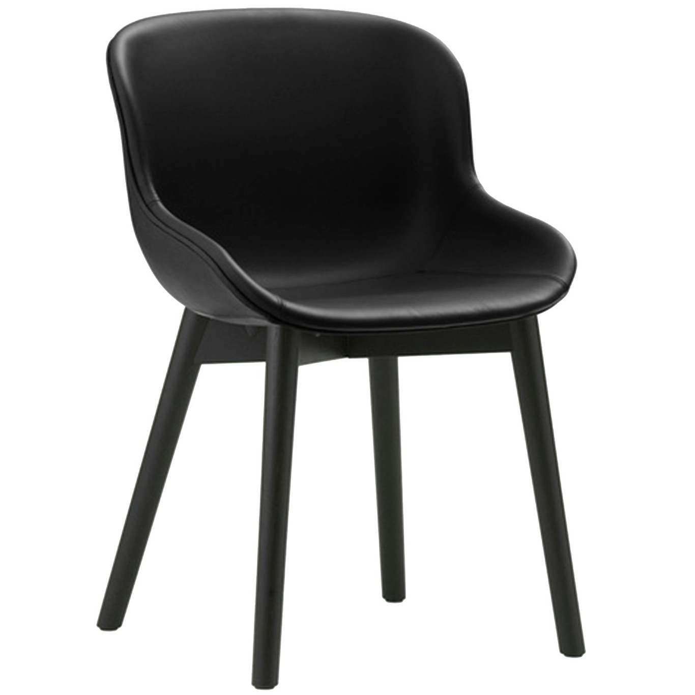 Hyg Chair, Black Leather / Black Oak