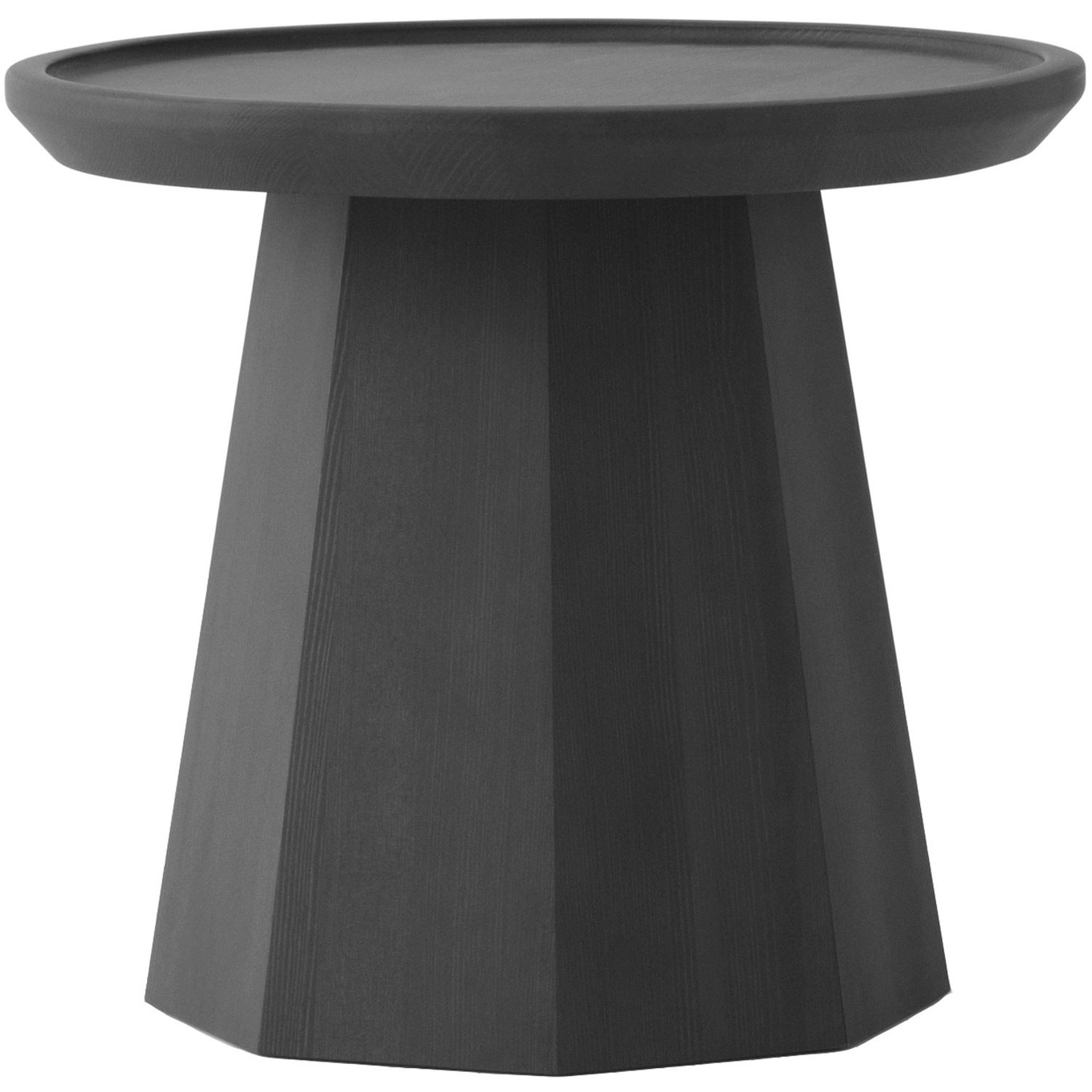 Pine Side Table Ø45 cm, Dark Grey Melange