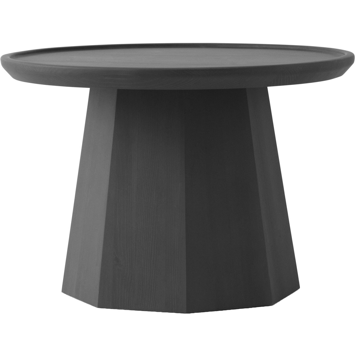 Pine Side Table Ø65 cm, Dark Grey