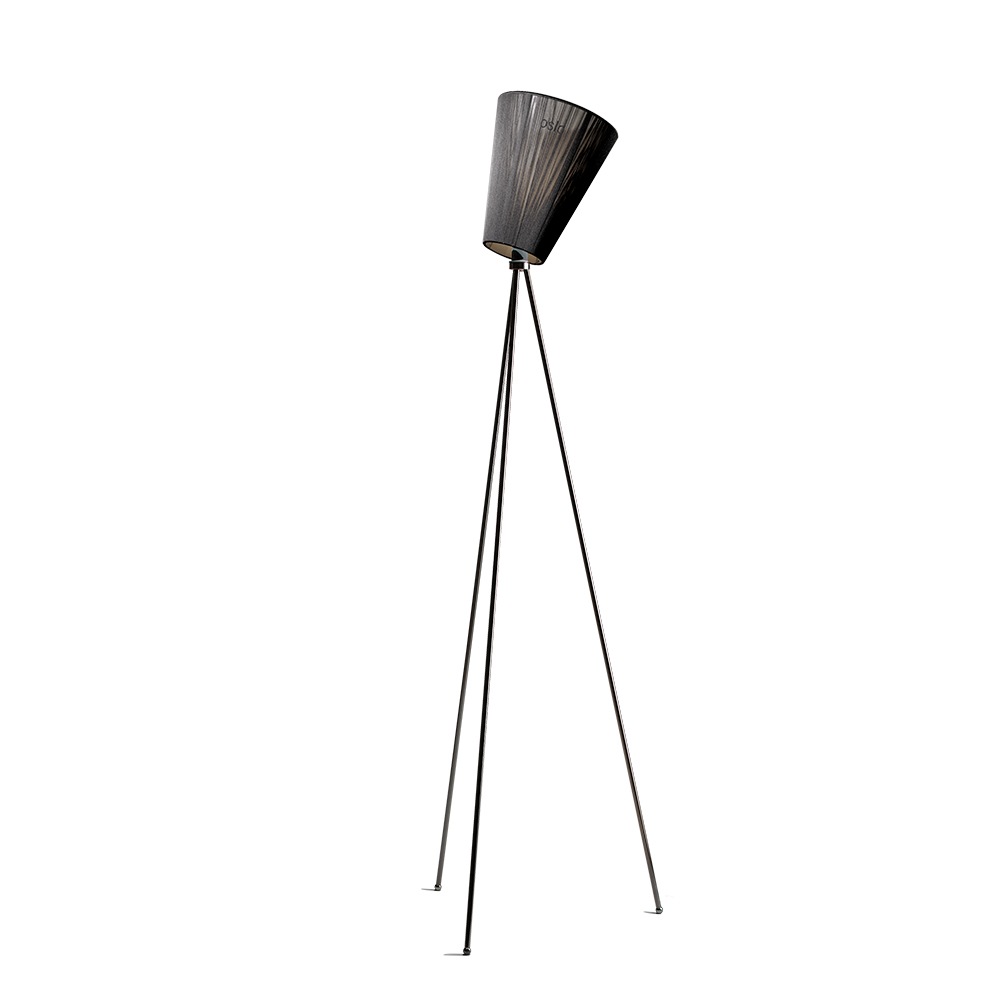 Oslo Wood Floor Lamp, Black/Black