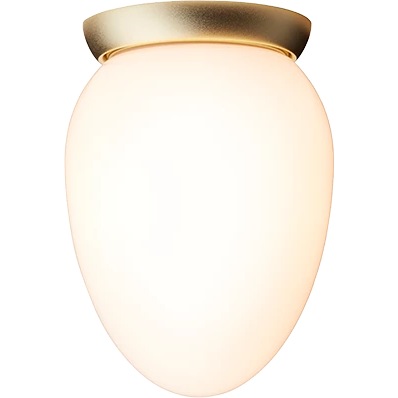 Rizzatto 171 Flush Ceiling Light, Brass / Opal