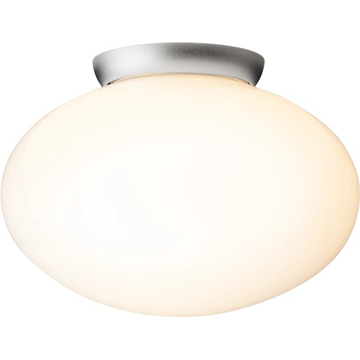 Rizzatto 301 Flush Ceiling Light, Silver / Opal