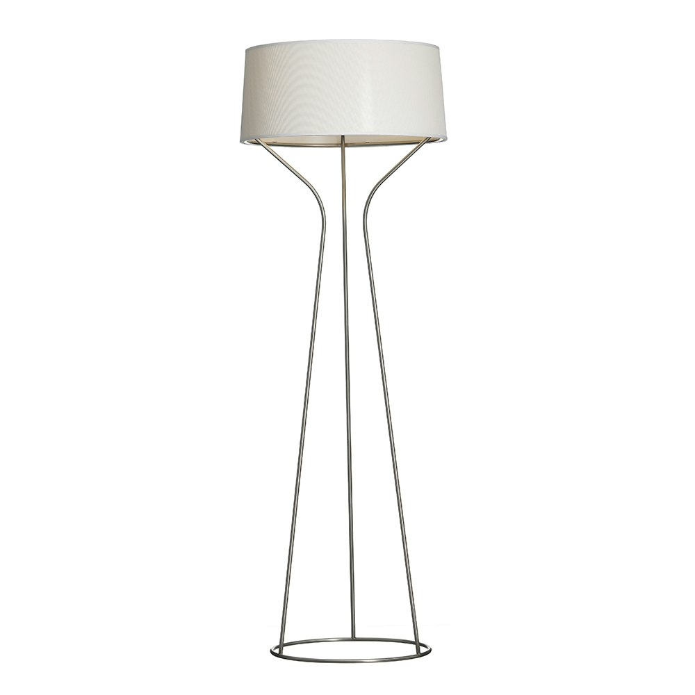 Aria Floor Lamp, Stainless steel/white