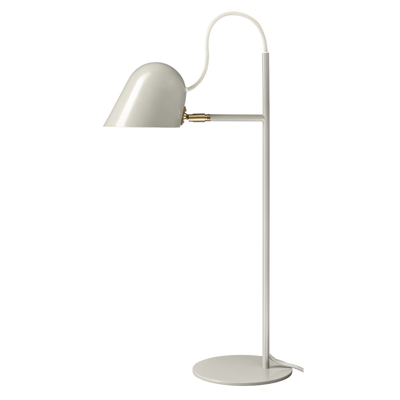 Streck Table Lamp, Warm Grey/Brass