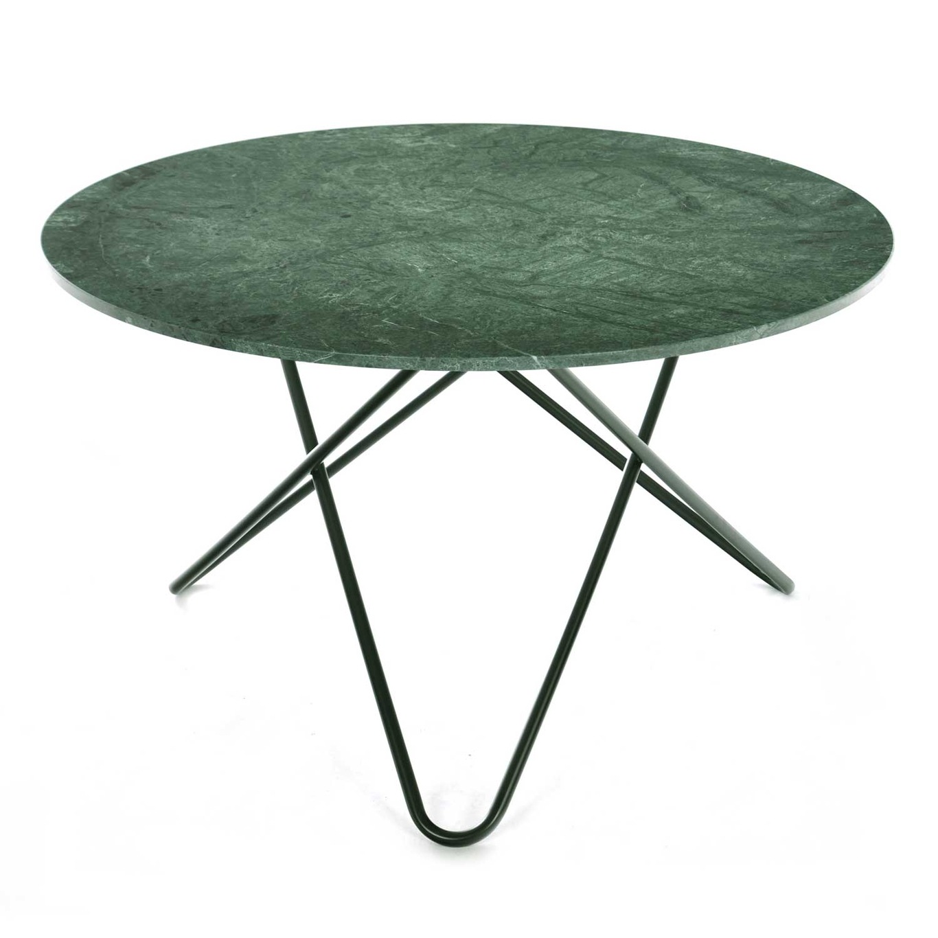 Big O Dining Table, Black Frame/Green Marble