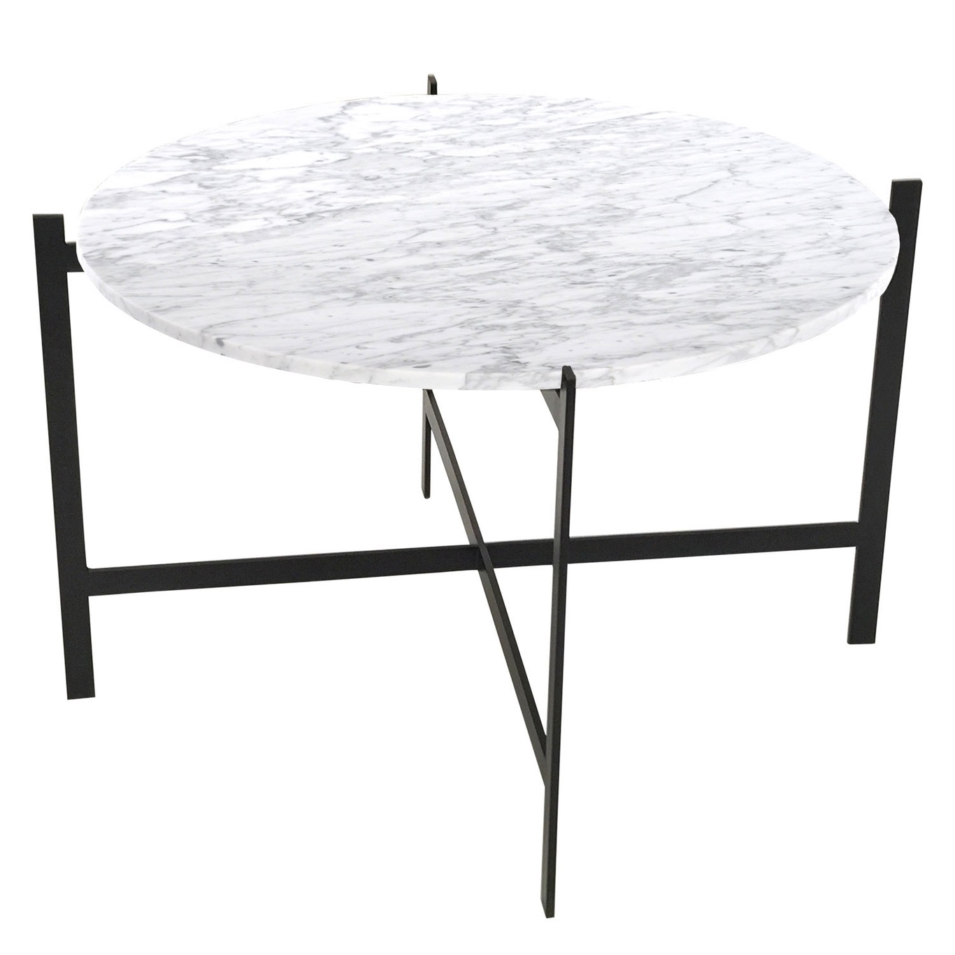 Deck Large Table, Black Base, White Marble