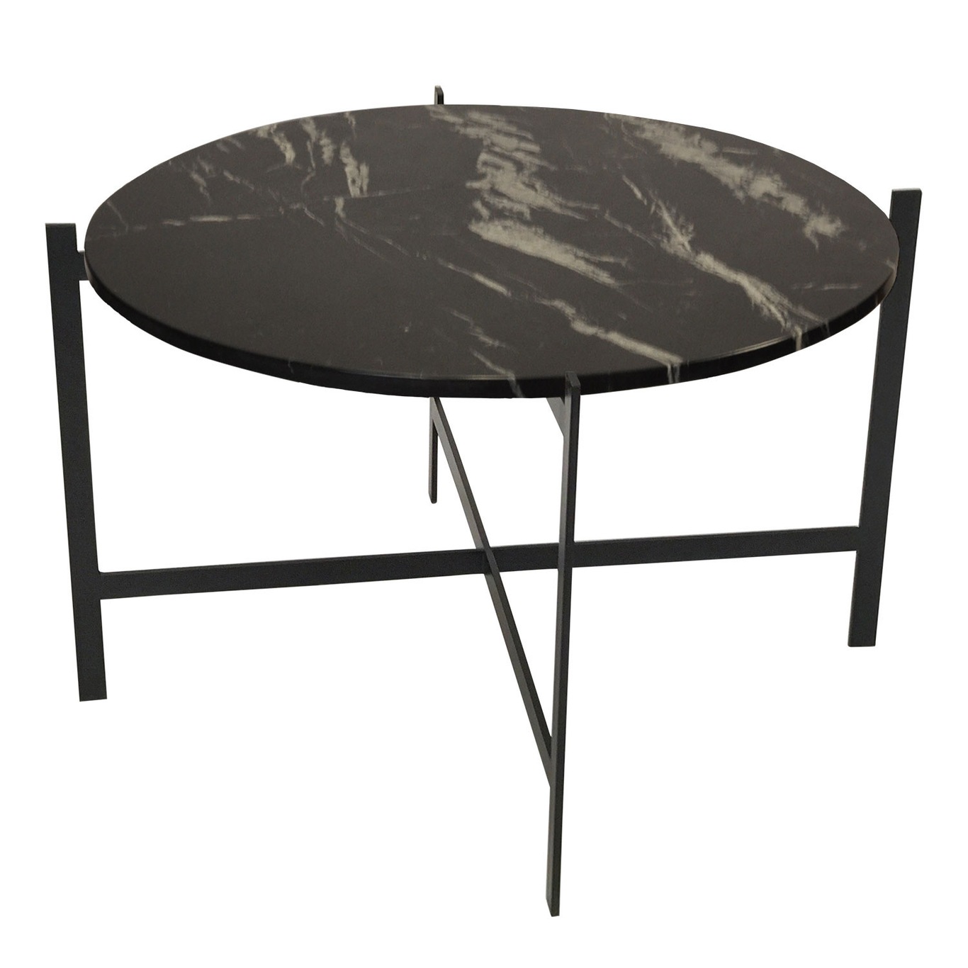 Deck Large Table, Black Base, Black Marble