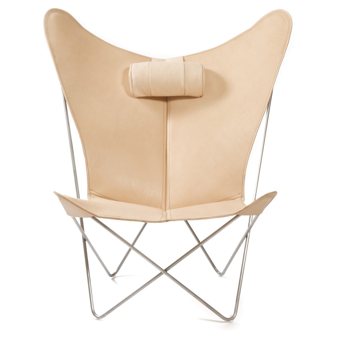 KS Bat Chair, Steel Frame, Leather Nature