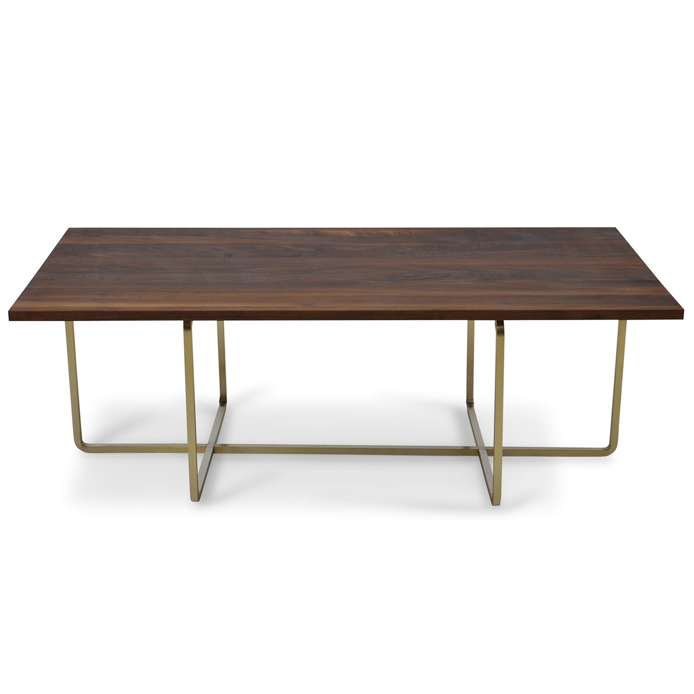 Ninety Coffee Table 120x60x40 cm, Brass Base, Walnut