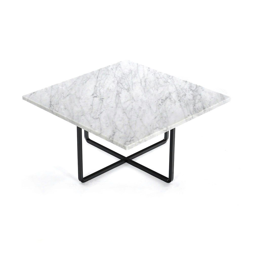 Ninety Coffee Table 60 cm, Black Base, White Marble