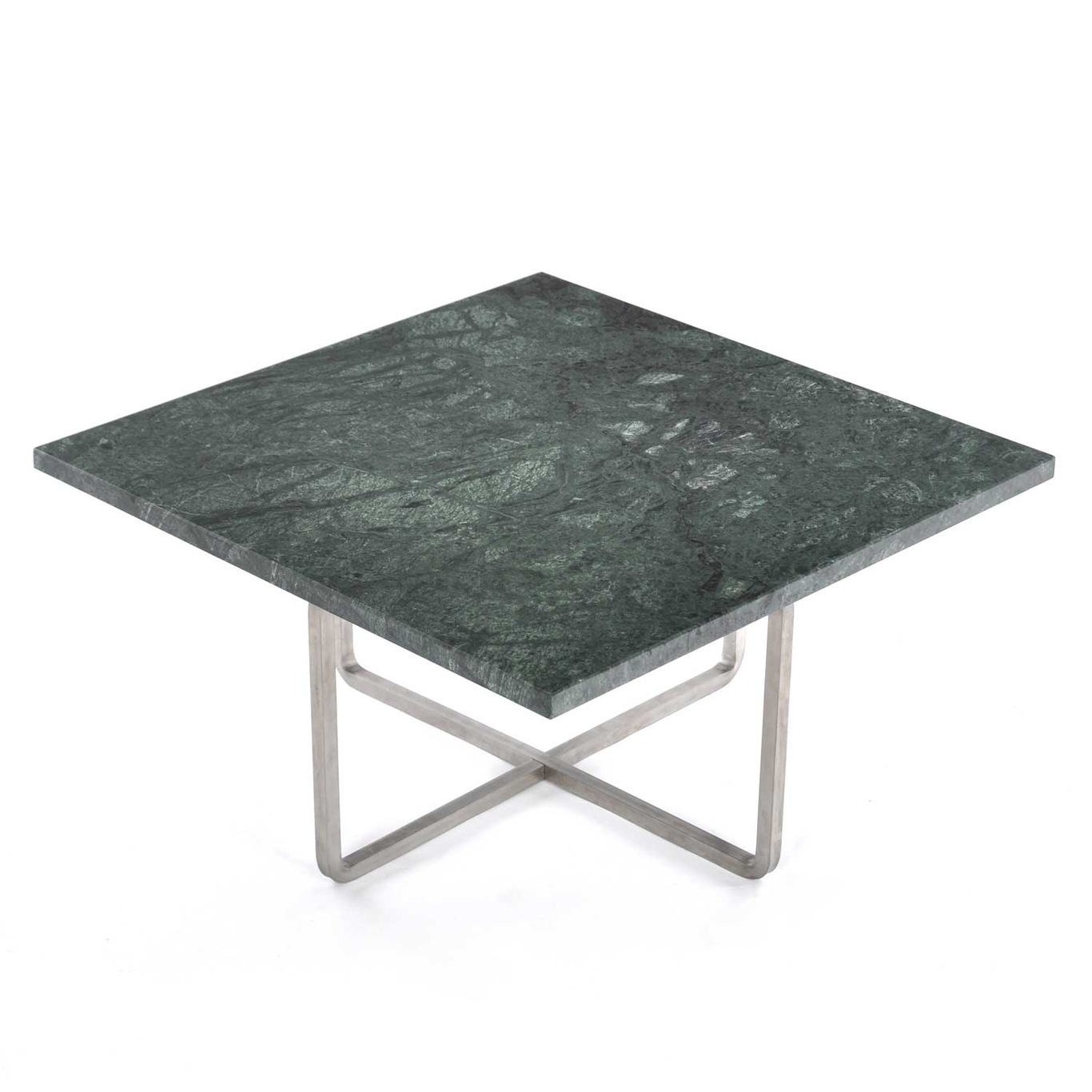 Ninety Coffee Table 60 cm, Steel Base, Green Marble