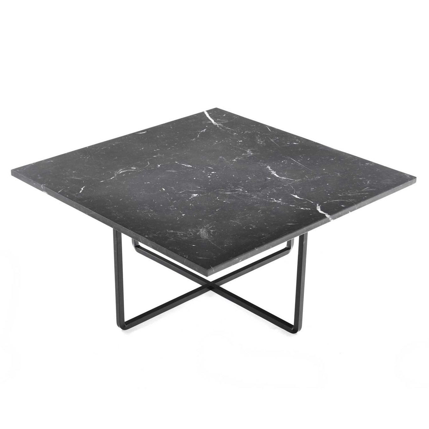 Ninety Coffee Table 80 cm, Black Base, Black Marble