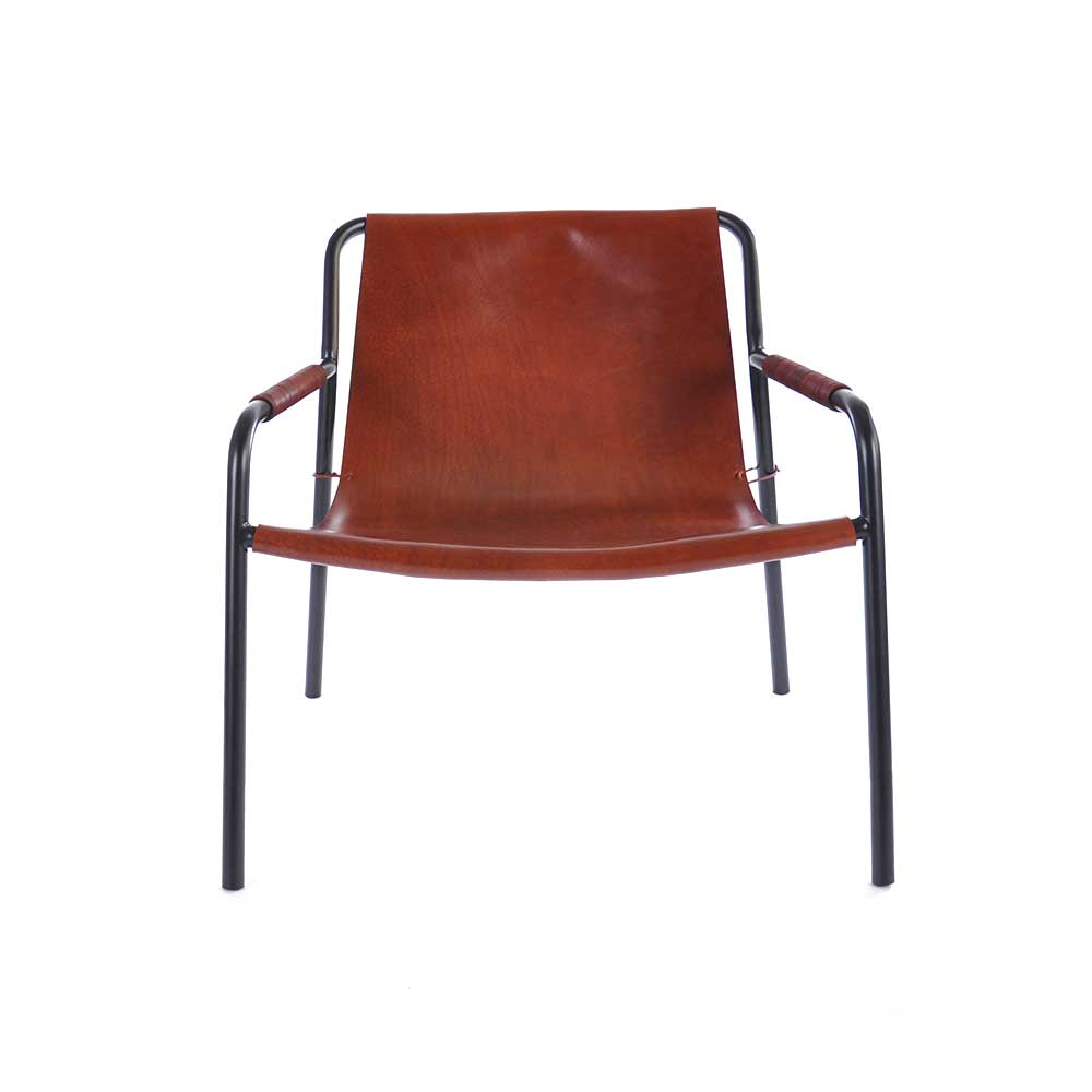 September Chair, Black Base, Cognac Leather
