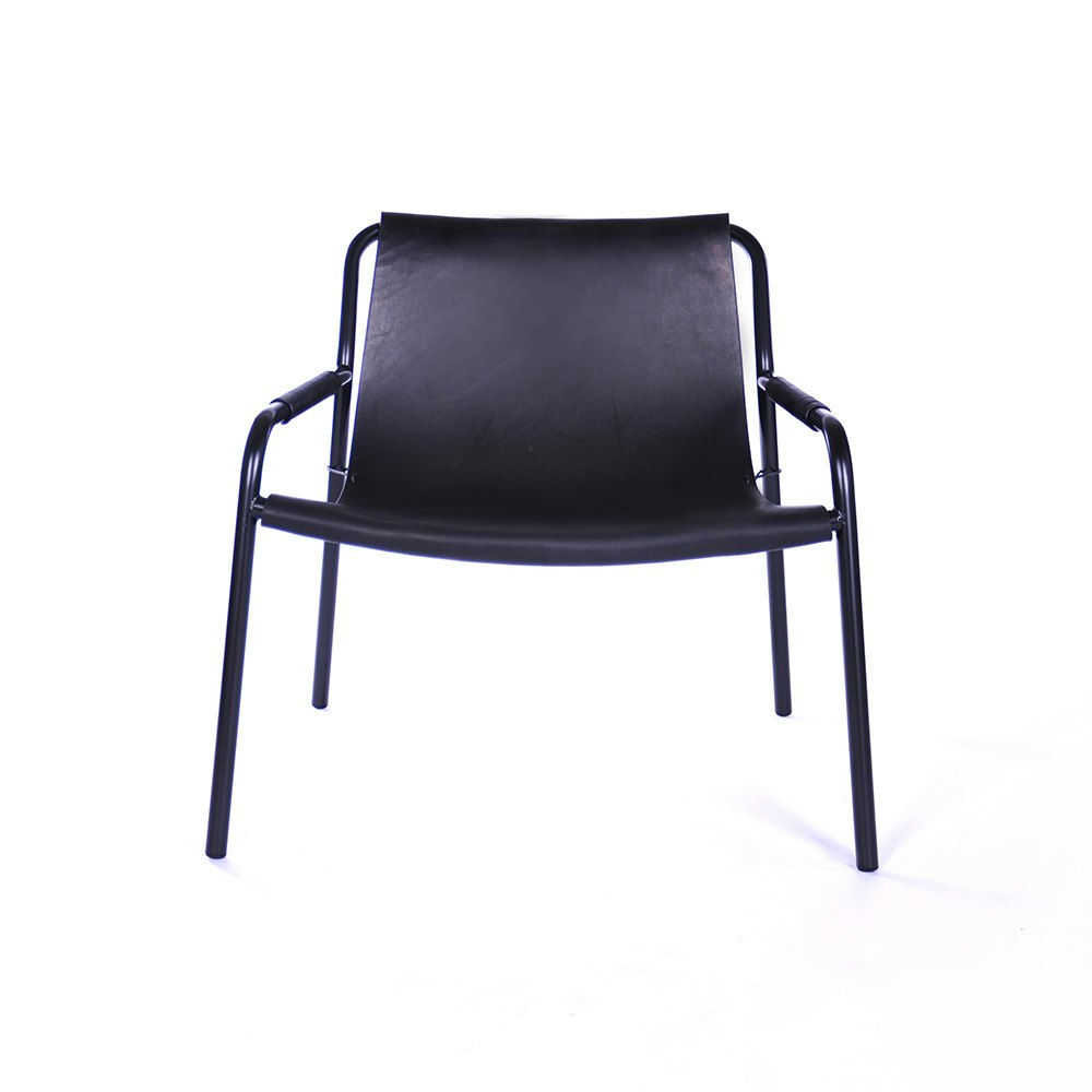 September Chair, Black Base, Black Leather