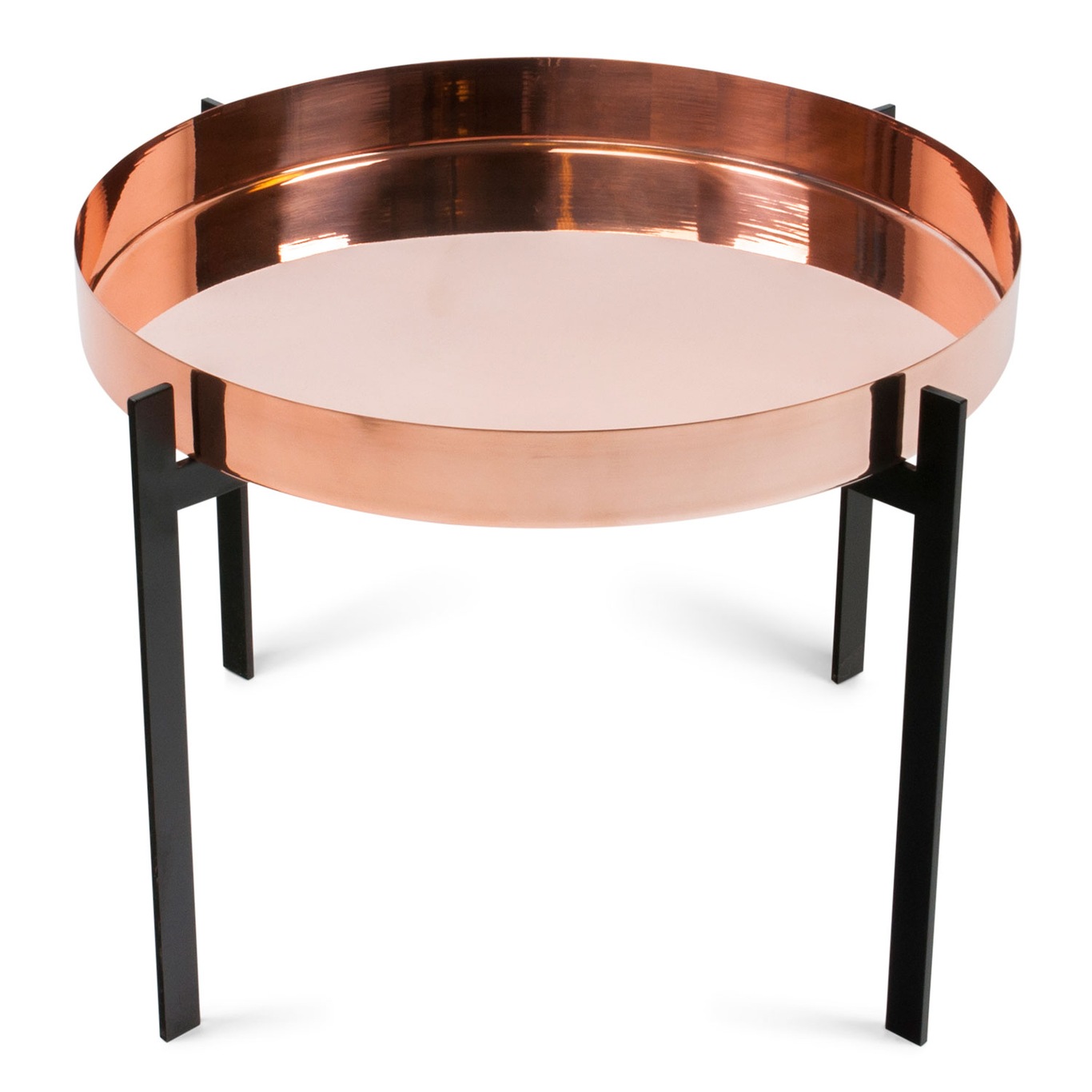 Single Deck Table, Black Base, Copper