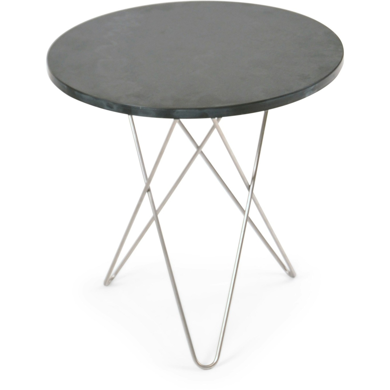Tall Mini O Side Table Ø50 cm, Steel frame/Rustique slate