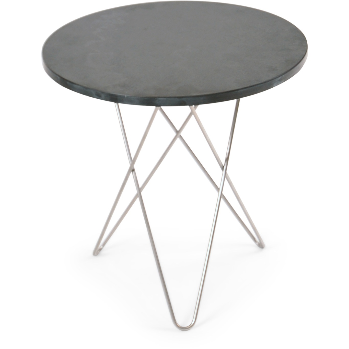 Tall Mini O Side Table Ø50 cm, Steel frame/Rustique slate